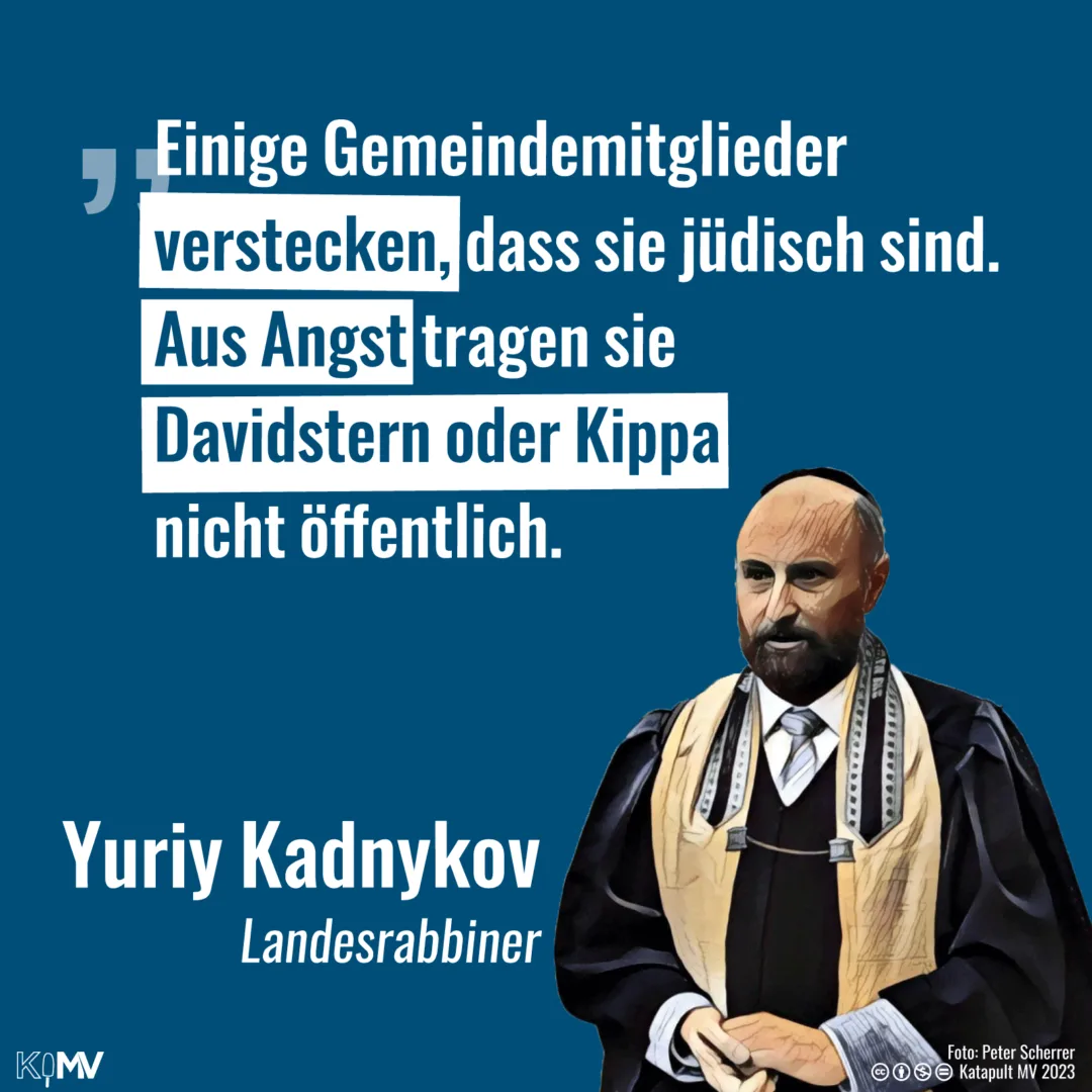 Bild und Zitat von Landesrabbiner Yuriy Kadnykov: "Einige Gemeindemitglieder verstecken