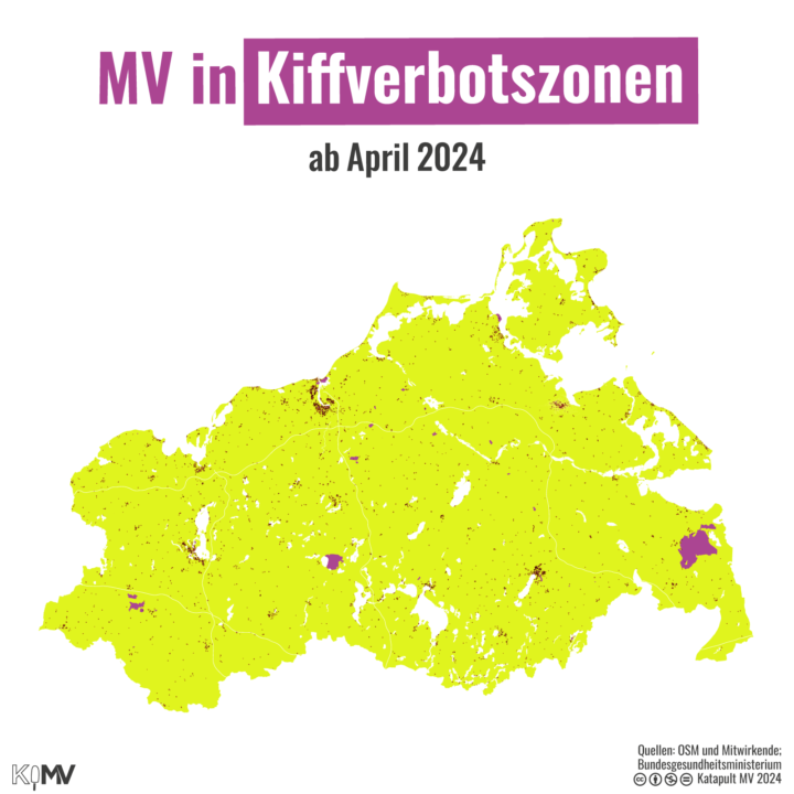 Karte von MV in Kiffverbotszonen ab April 2024