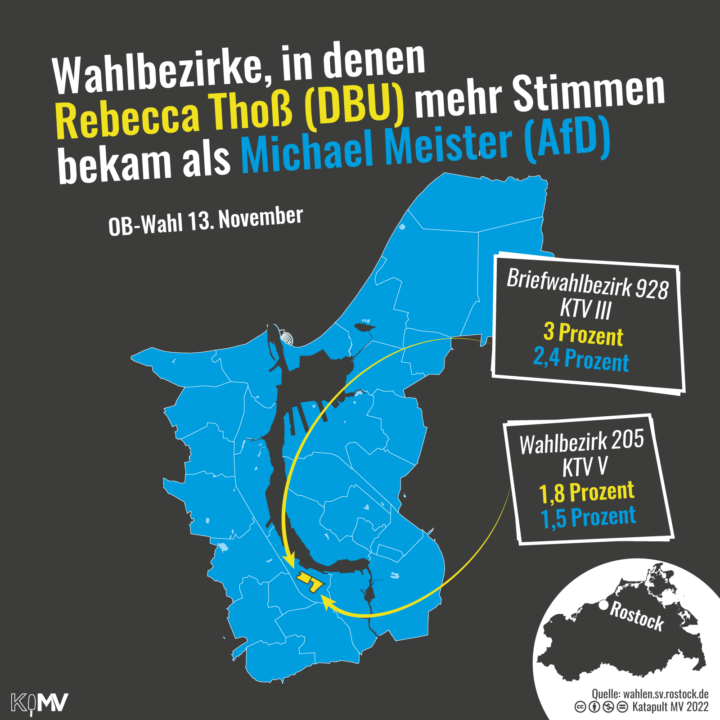 Rostock-Karte eingefärbt in Wahlbezirke