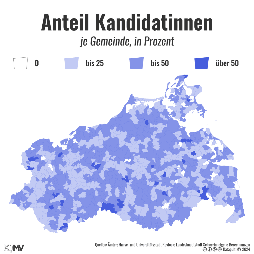 MV-Karte mit Anteil Kandidatinnen je Gemeinde