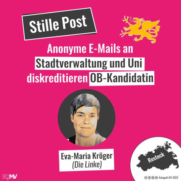 Stille Post: Anonyme E-Mails an Stadtverwaltung und Uni diskreditieren Rostocks OB-Kandidatin Eva-Maria Kröger (Die Linke).