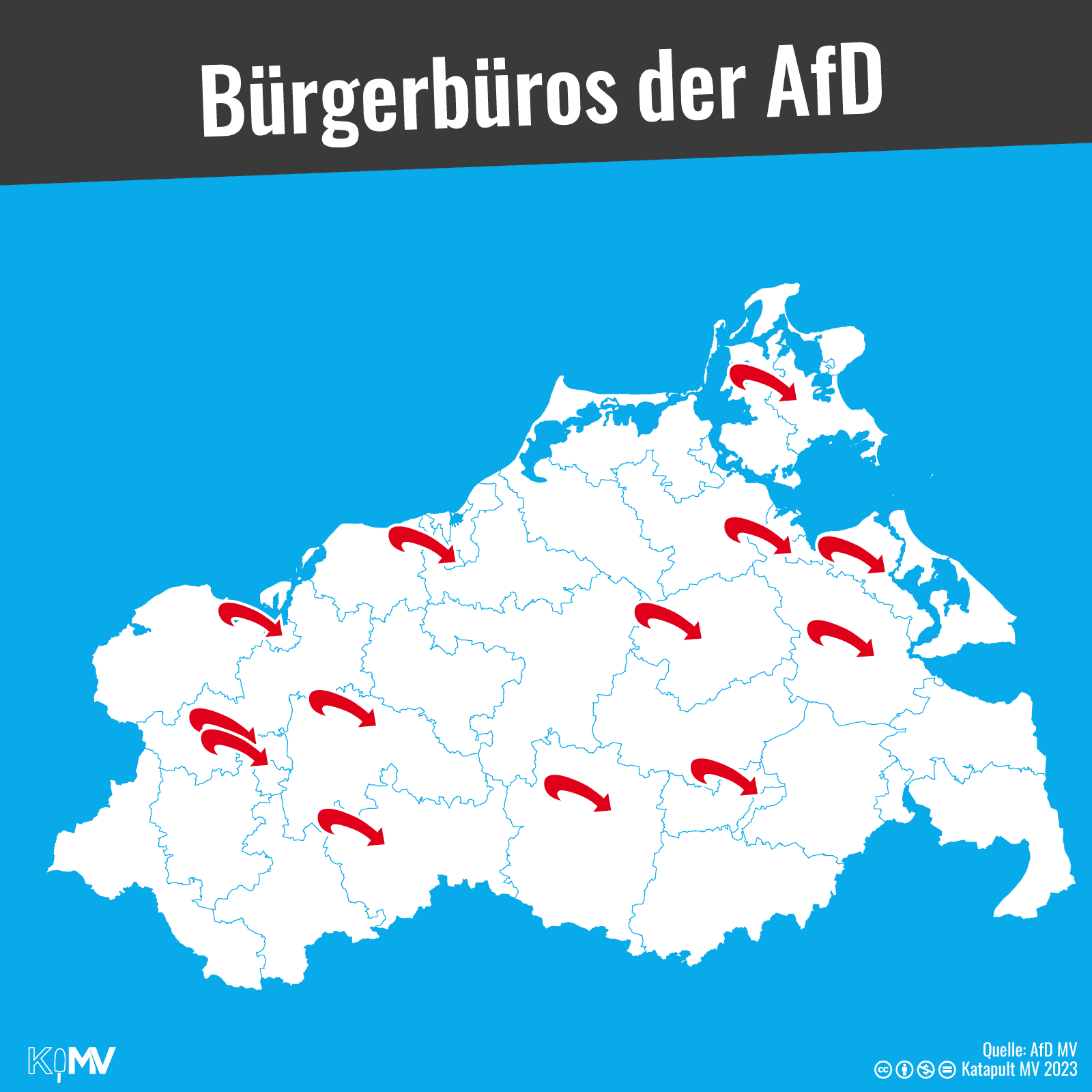 MV-Karte mit Bürgerbüros der AfD