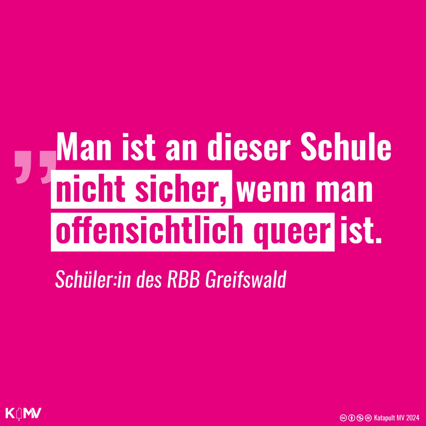 Zitat Schüler:in des RBB Greifswald: „Man ist an dieser Schule nicht sicher, wenn man da offensichtlich queer ist.“