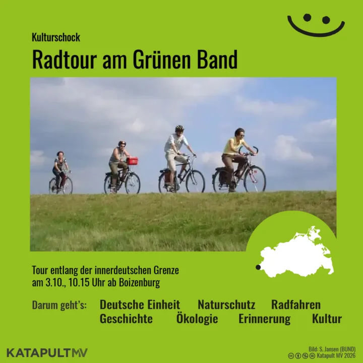 Unser freitaglicher Kulturschock. Heute mit einer Radtour am 3. Oktober entlang der innerdeutschen Grenze, wo der BUND das Grüne Band iniitierte.