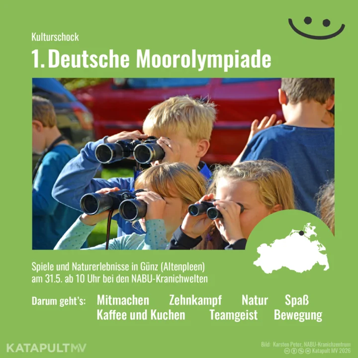 Die Kachel für unseren freitäglichen Kulturschock zeigt ein Foto mit Kindern, die durch Ferngläser schauen.