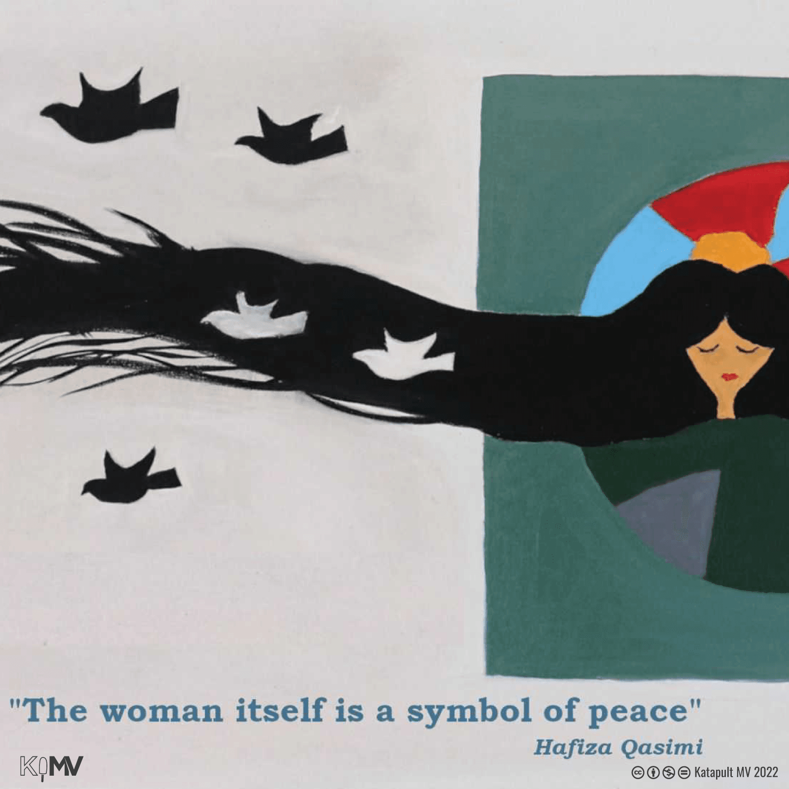 Spenden-Postkarte: The woman itself is a symbol of peace. (Foto: Mohammad Aman Anosh)