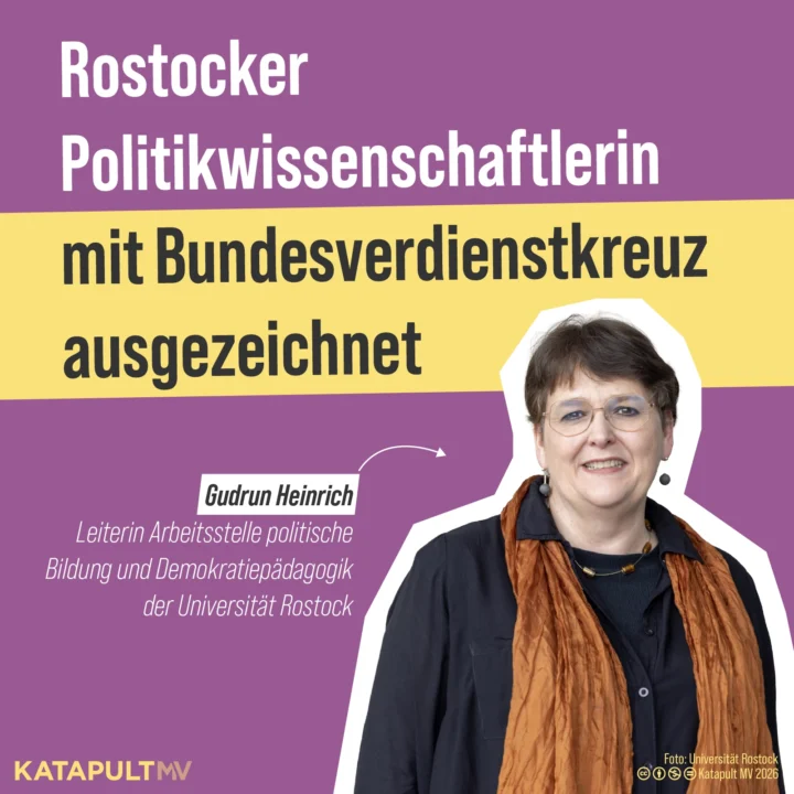 Rostocker Politikwissenschaftlerin Dr. Gudrun Heinrich mit Bundesverdienstkreuz ausgezeichnet