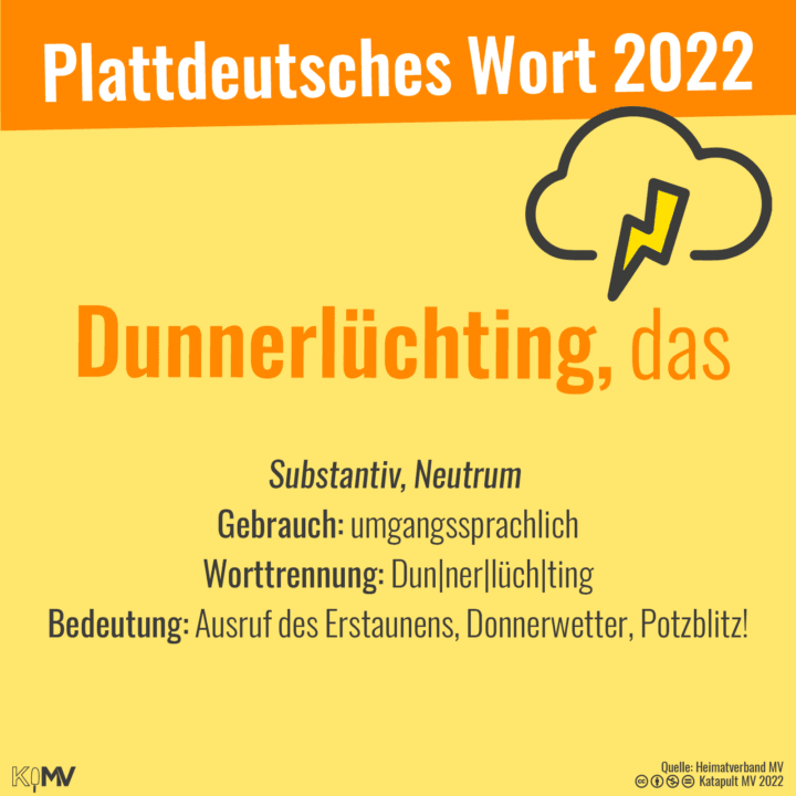 Plattdeutsches Wort 2022: Dunnerlüchting