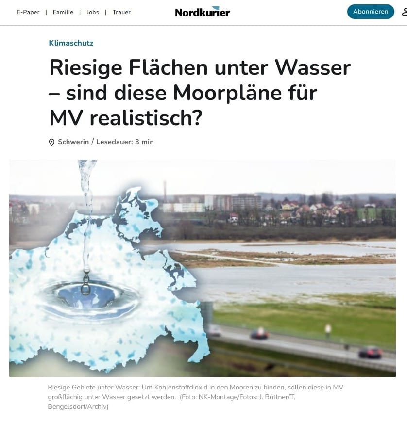 Screenshot der Titelgrafik des Nordkurier